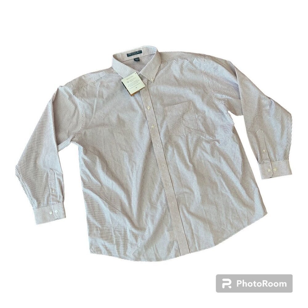 NWT Chestnut Hill Performance Woven No Iron Longsleeve Button Down Size 3XL XXXL